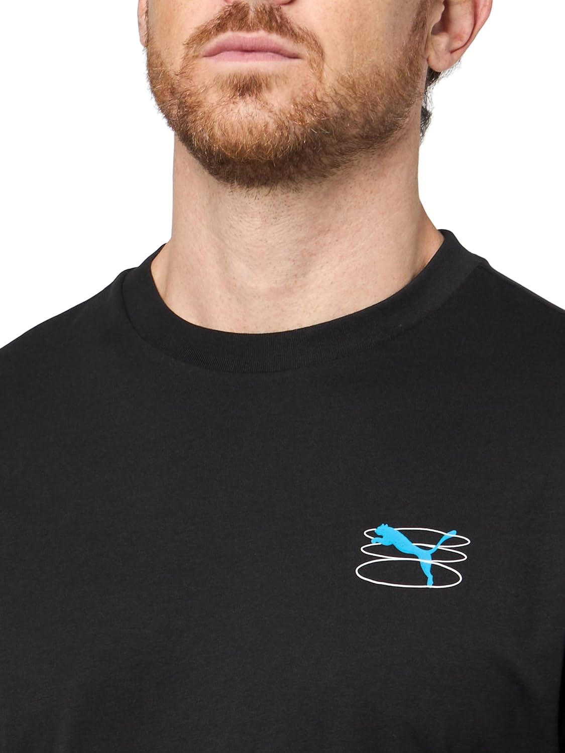 image:imagePUMA Mens Village Wear Graphic Crew Neck Short Sleeve Casual Tops CasualBlack Grid Ah25