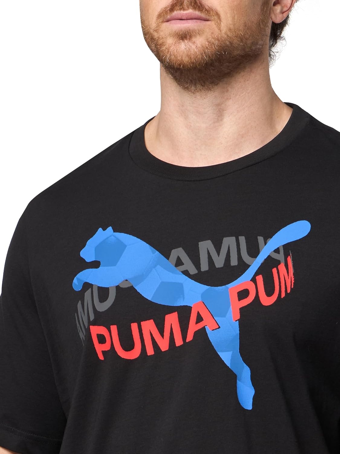 image:imagePUMA Mens Village Wear Graphic Crew Neck Short Sleeve Casual Tops CasualBlack Rotate Ah25