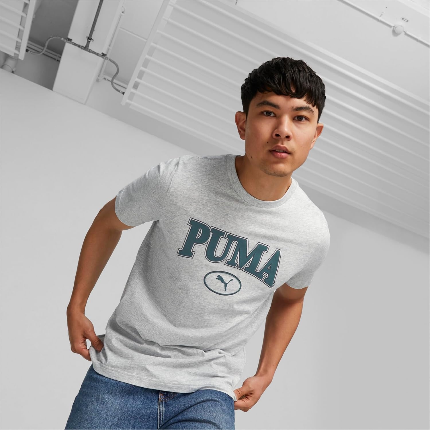 image:imagePUMA Mens Village Wear Graphic Crew Neck Short Sleeve Casual Tops CasualGrey