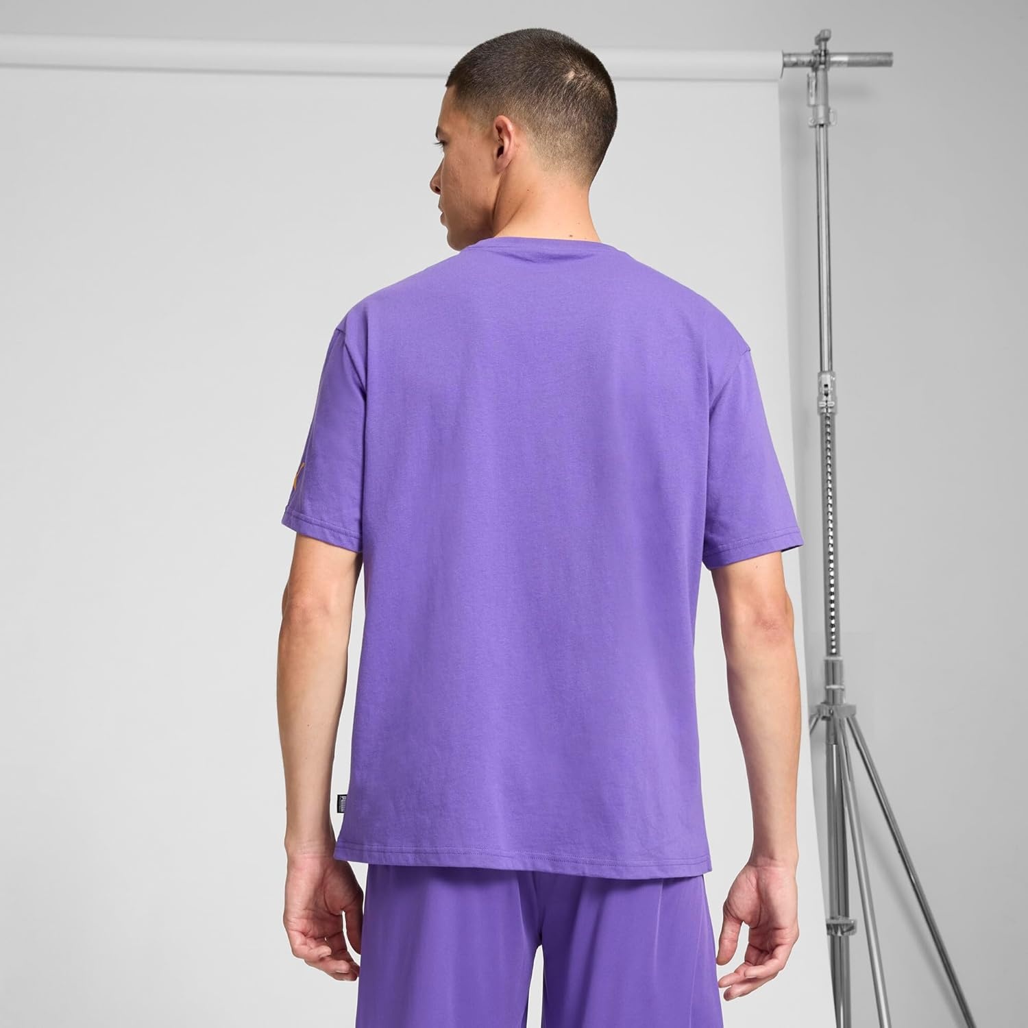 image:imagePUMA Mens Village Wear Graphic Crew Neck Short Sleeve Casual Tops CasualHoops Energy Team Violet Ss25