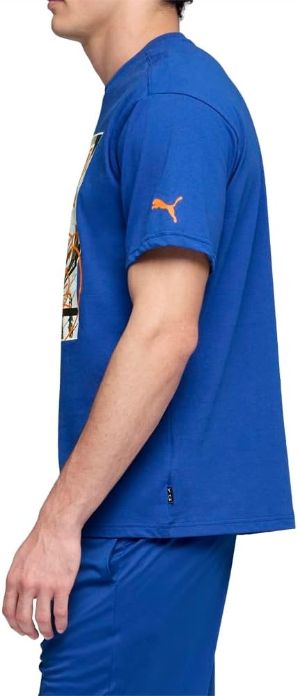 image:imagePUMA Mens Village Wear Graphic Crew Neck Short Sleeve Casual Tops CasualHoops Energy Vivid Blue Ss25