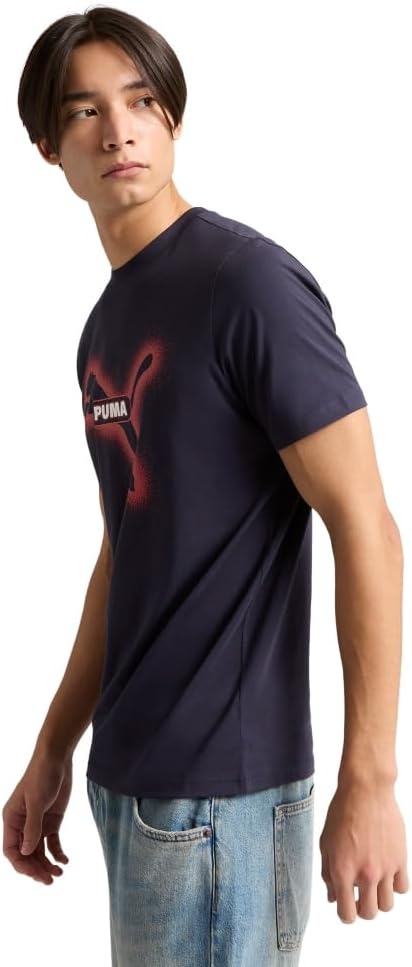 image:imagePUMA Mens Village Wear Graphic Crew Neck Short Sleeve Casual Tops CasualNew Navy Street Art Ss25