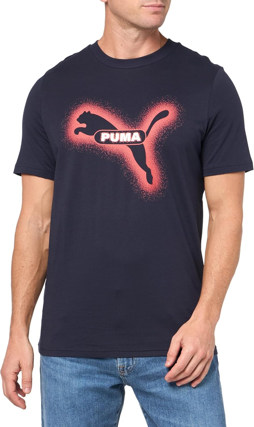 image:imagePUMA Mens Village Wear Graphic Crew Neck Short Sleeve Casual Tops CasualNew Navy Street Art Ss25