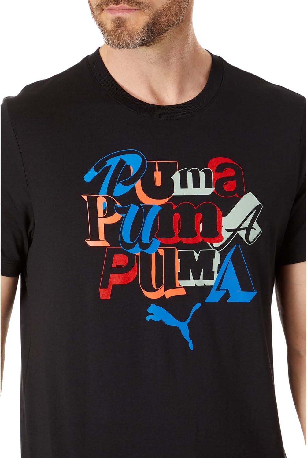 image:imagePUMA Mens Village Wear Graphic Crew Neck Short Sleeve Casual Tops CasualPuma Black Ah23 Puma Font