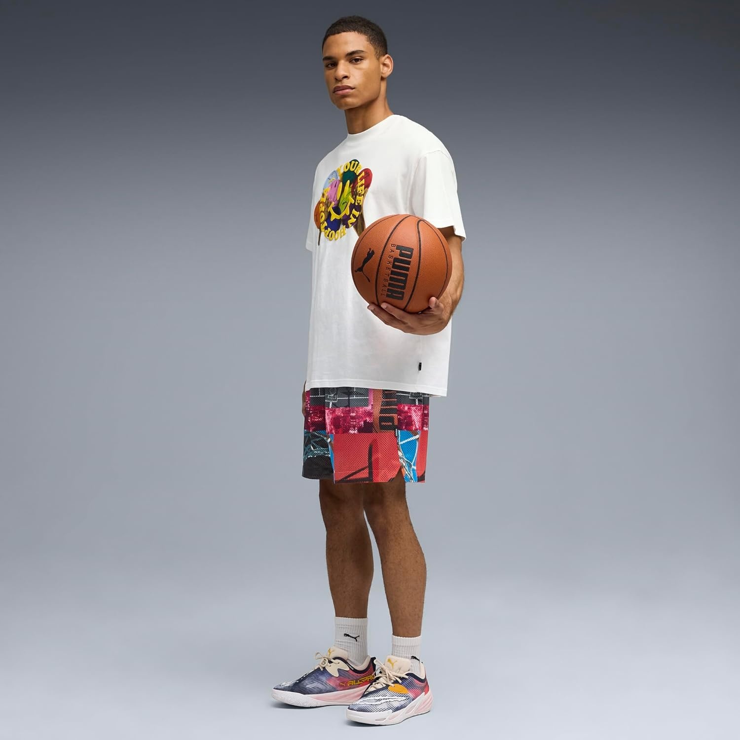 image:imagePUMA Mens Village Wear Graphic Crew Neck Short Sleeve Casual Tops CasualWhite Hooptopia Life Ah25
