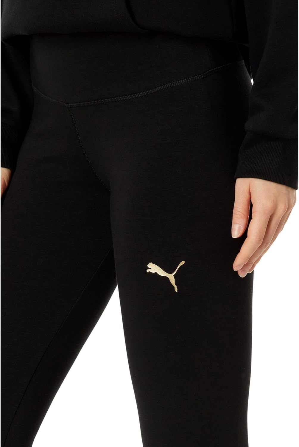 image:imagePUMA Womens Athletic Logo TightsPuma Blackgold Foil