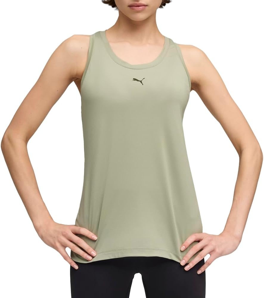 image:imagePUMA Womens Cloudspun Racerback Crew Neck Athletic Tank Casual BlackLux Army Ah25
