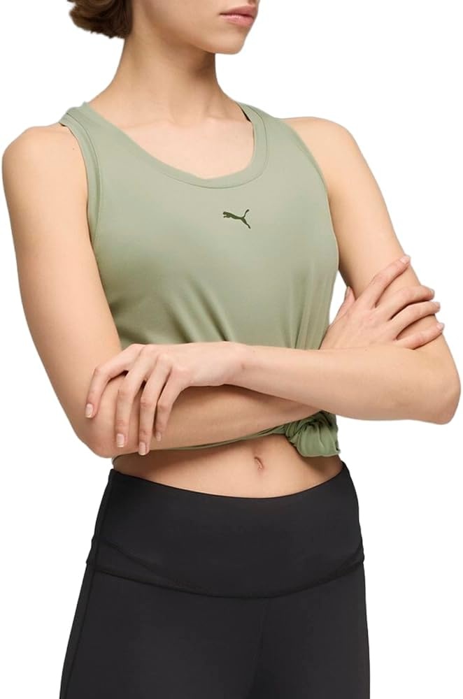 image:imagePUMA Womens Cloudspun Racerback Crew Neck Athletic Tank Casual BlackLux Army Ah25