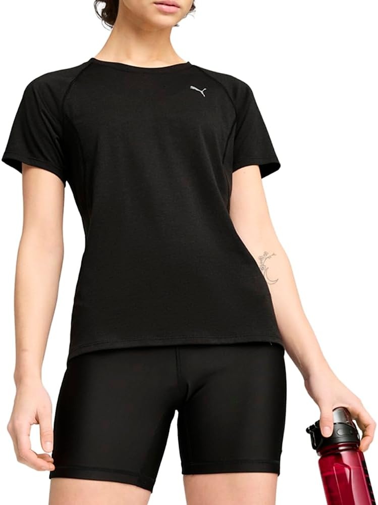 image:imagePUMA Womens Run Favorites Velocity Crew Neck Short Sleeve Athletic Running Casual Tops GreenBlack