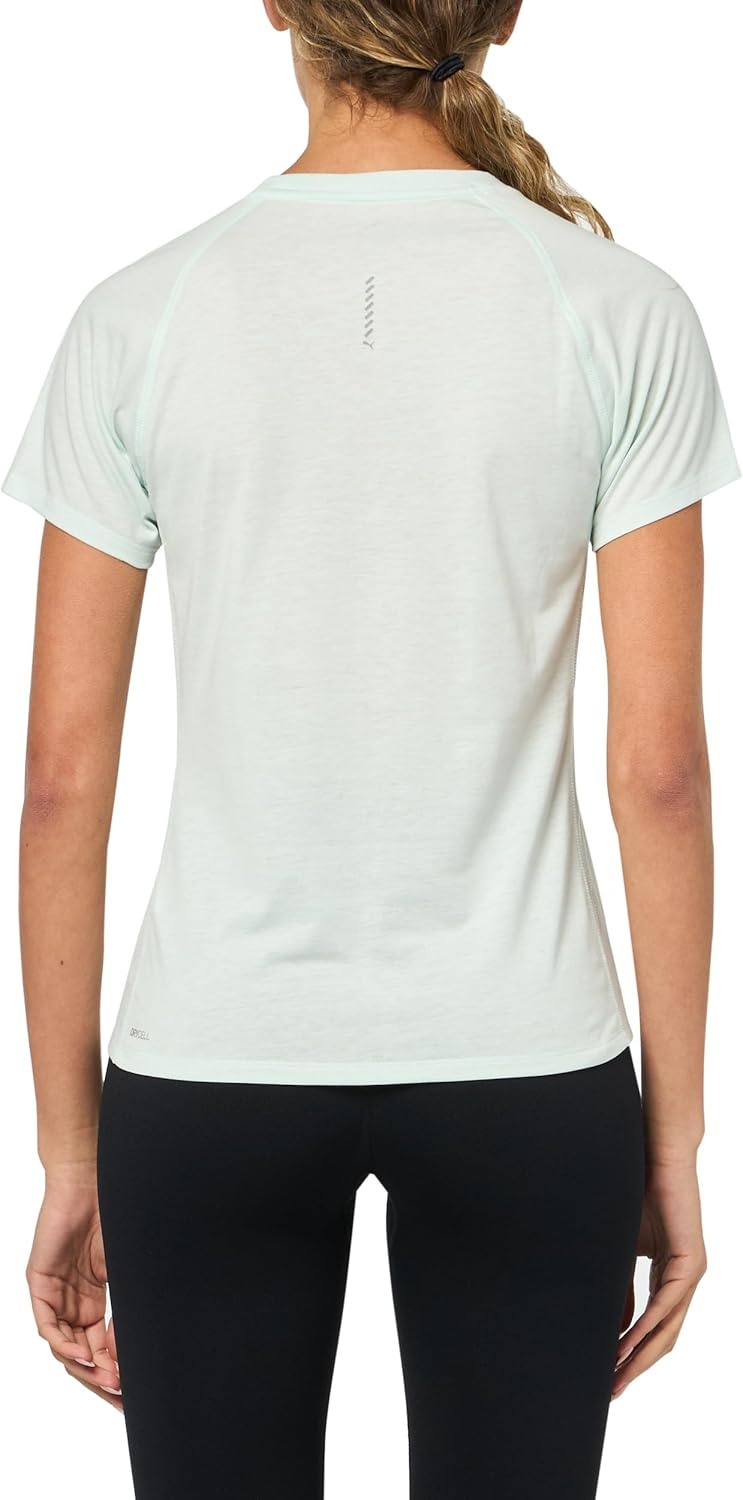 image:imagePUMA Womens Run Favorites Velocity Crew Neck Short Sleeve Athletic Running Casual Tops GreenPeaceful Blue