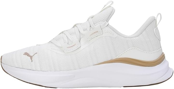 image:imagePUMA Womens Softride Harmony Lace Up Sneakers Shoes Casual BlackWarm WhitePuma GoldPuma White 02