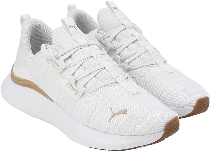 image:imagePUMA Womens Softride Harmony Lace Up Sneakers Shoes Casual BlackWarm WhitePuma GoldPuma White 02