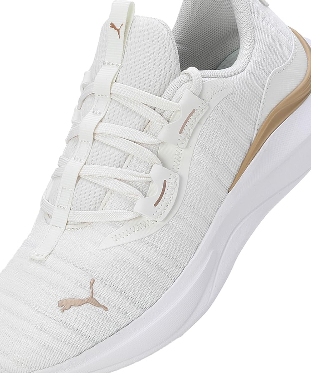 image:imagePUMA Womens Softride Harmony Lace Up Sneakers Shoes Casual BlackWarm WhitePuma GoldPuma White 02