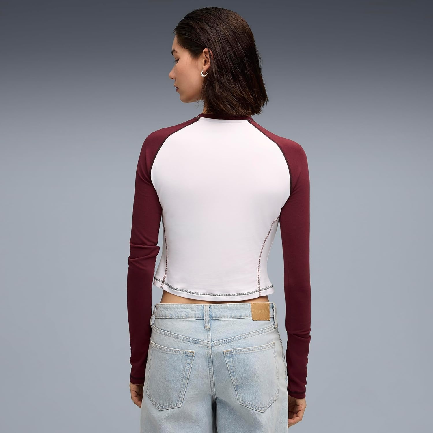 image:imagePUMA Womens Standard BMW M Motorsport Babydoll Long Sleeve TShirt Ruby Shimmer AH25