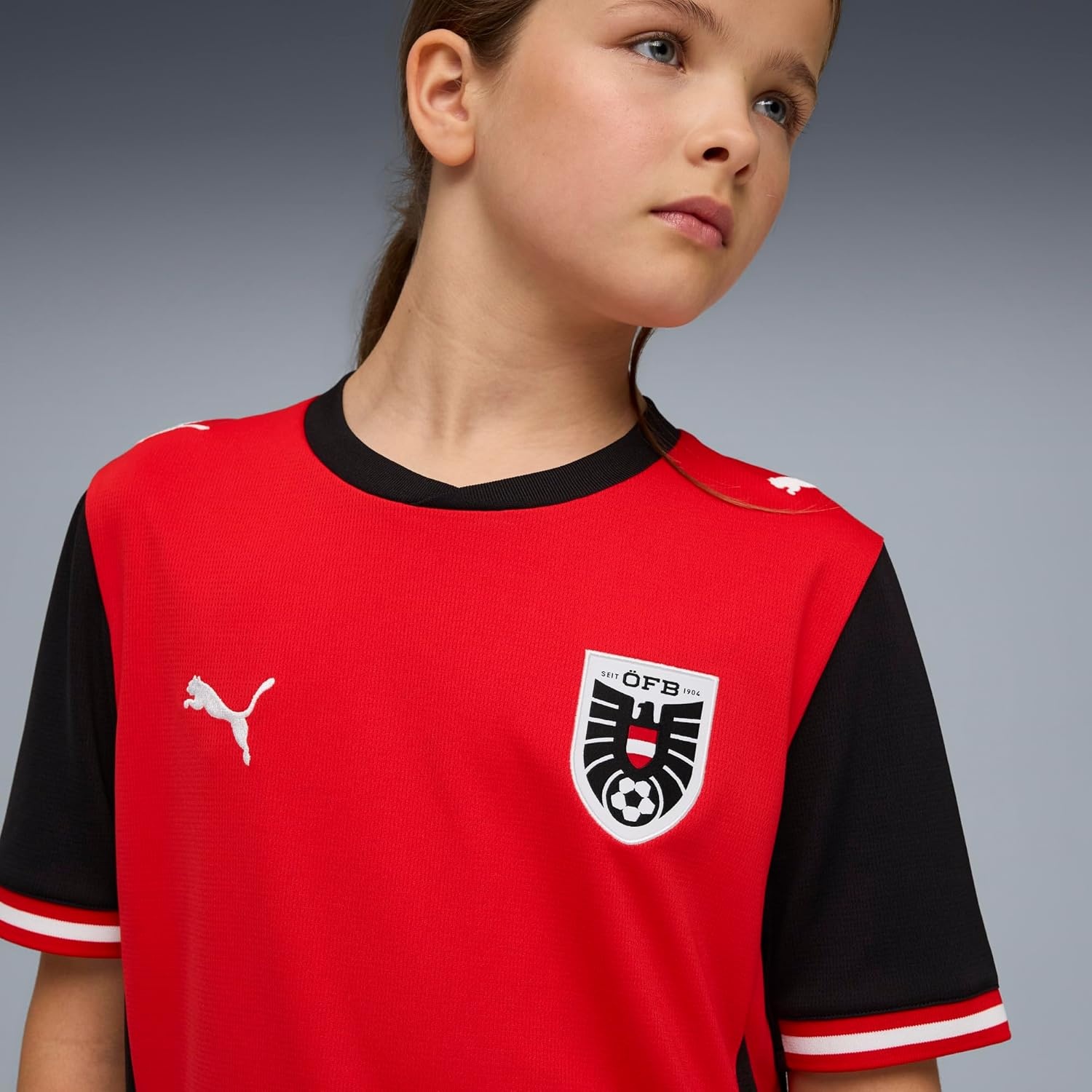 image:imagePuma Junior Austria National Team Home Jersey ReplicaPuma Redpuma Black