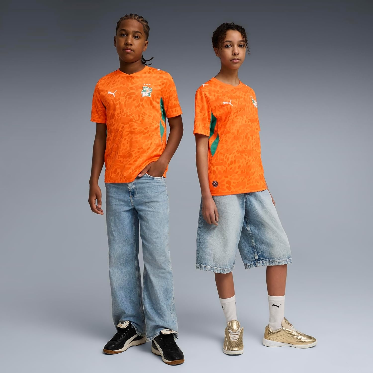 image:imagePuma Kids Kenya Ivory Coast Home Jersey ReplicaRickie Orangesport Green