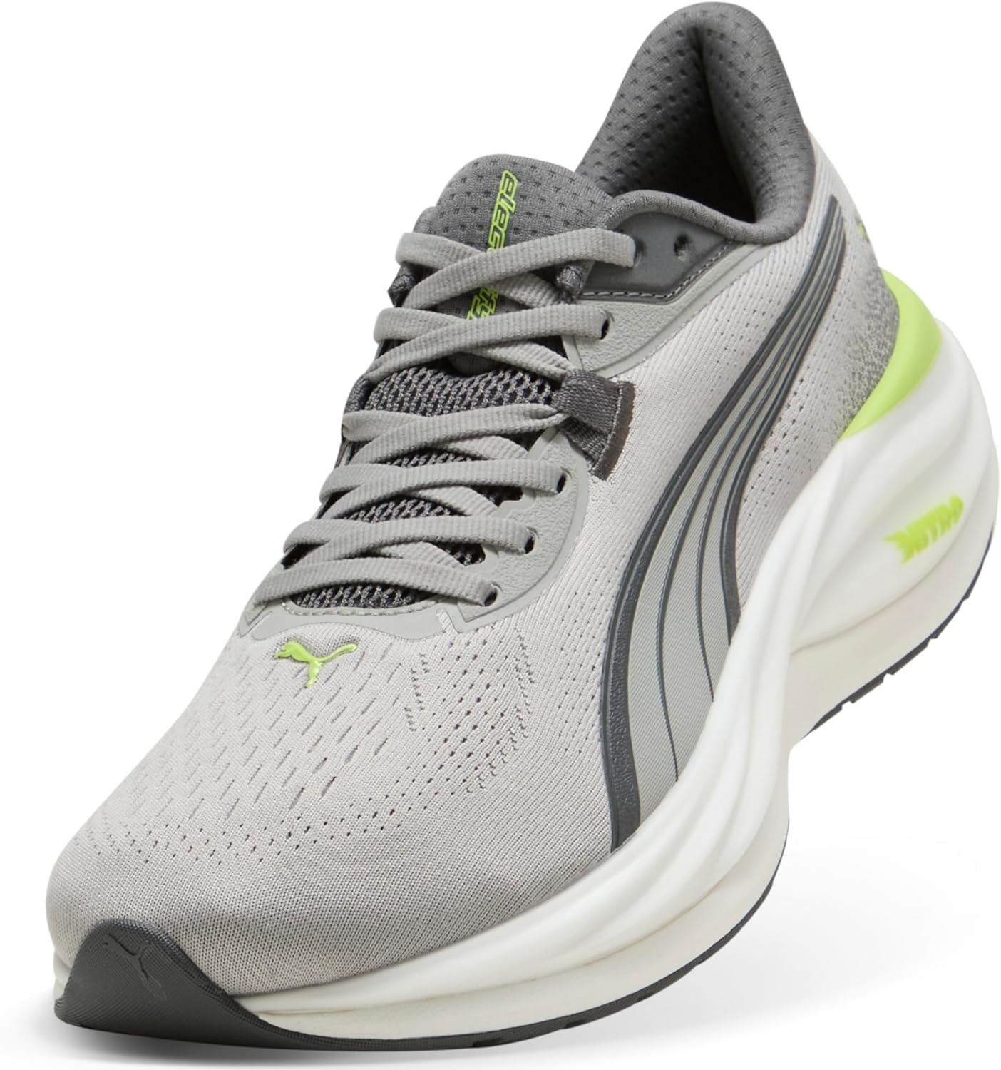 image:imagePuma Mens Electrify Nitro Running ShoesGray Echosunny Lime