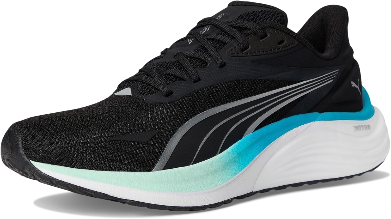 image:imagePuma Mens Electrify Nitro Running ShoesPuma Blackmint Meltspeed Blue
