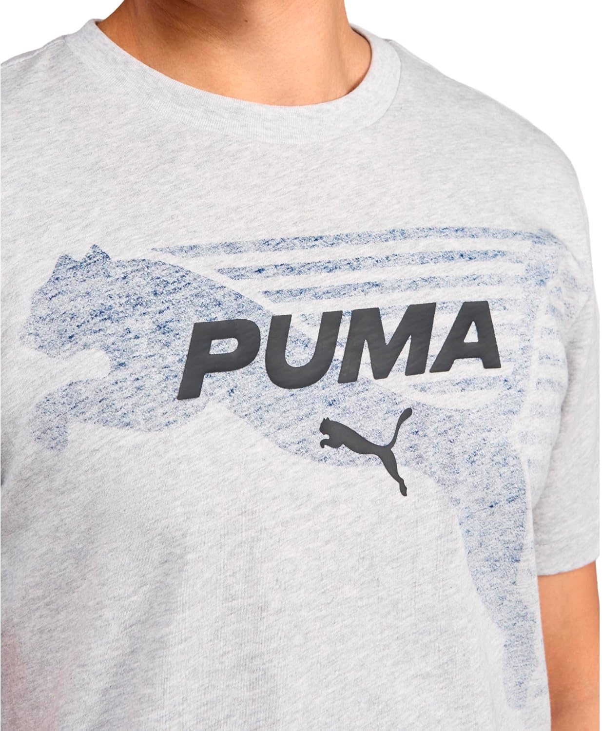 image:imagePuma Mens Graphic Reverse Logo TShirtLight Gray Heather