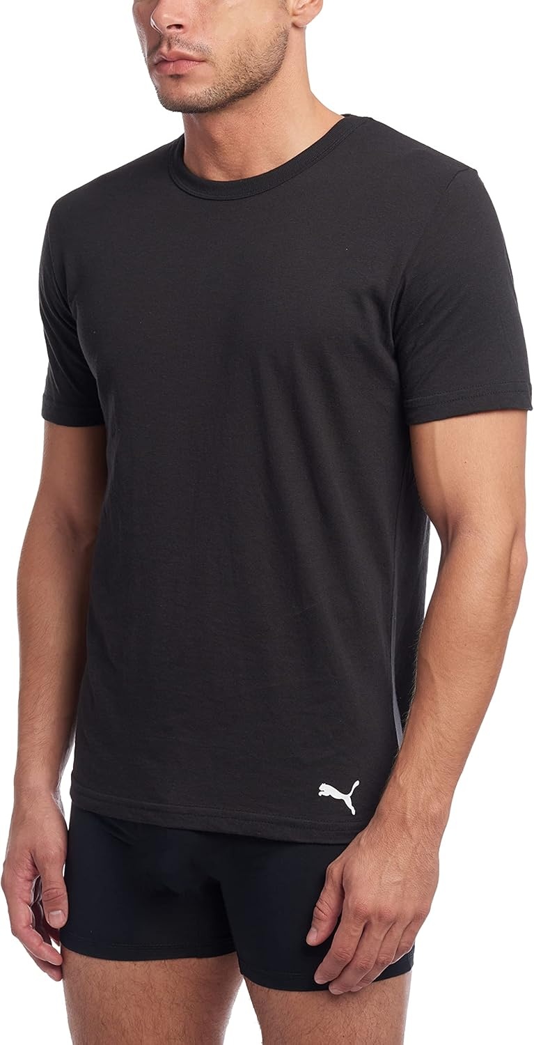 image:imagePuma Mens Mens 3 Pack Crew Neck TShirtsWhiteGrayBlack