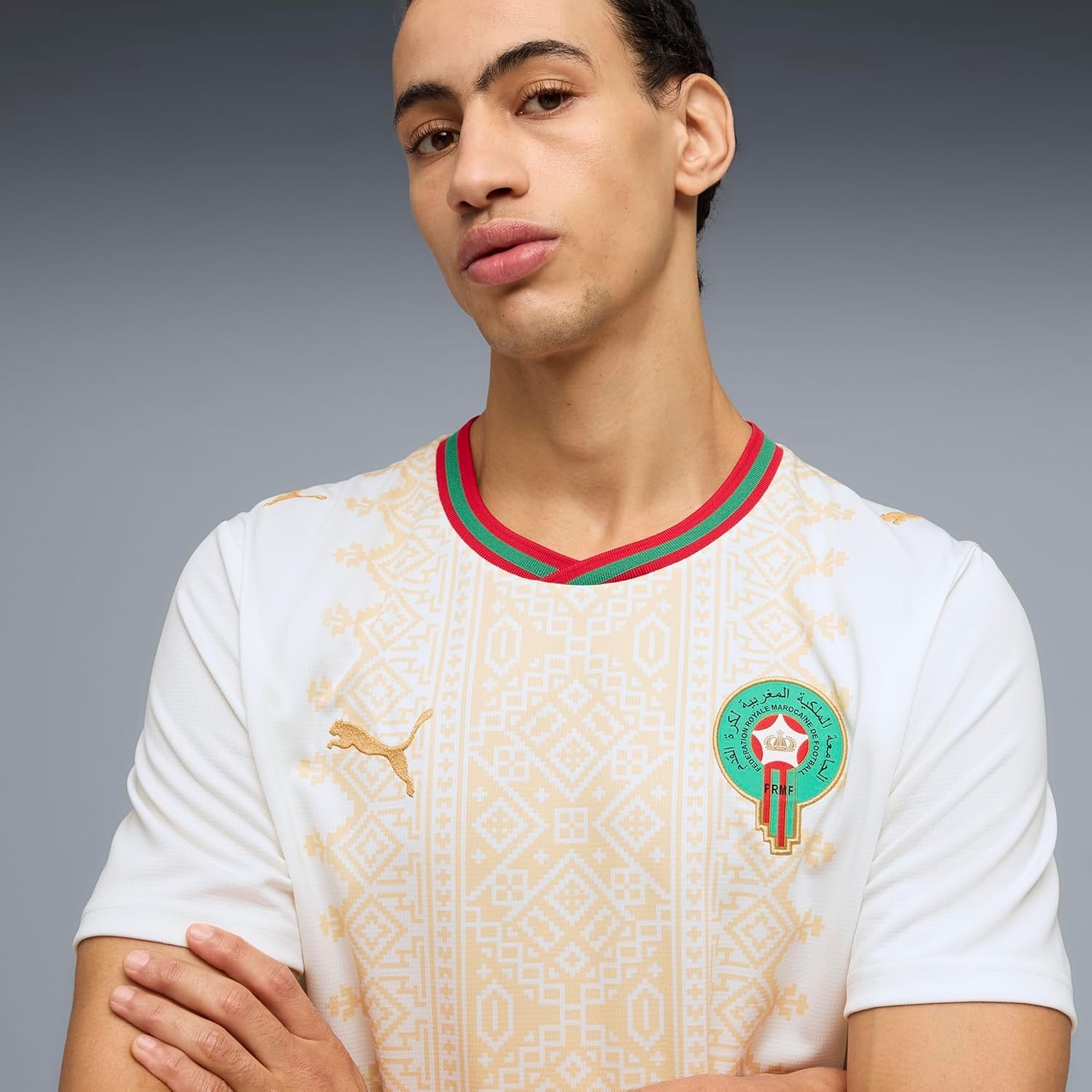 image:imagePuma Mens Morocco FA Away Jersey ReplicaPuma Whitevictory Gold