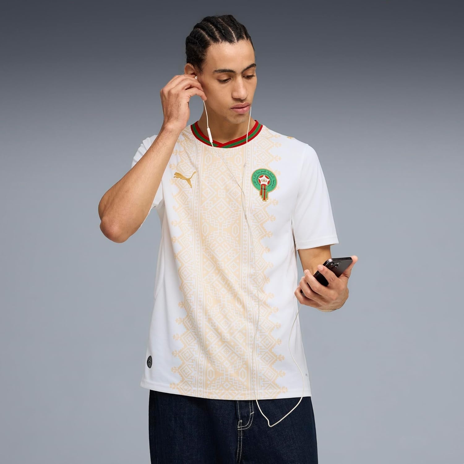 image:imagePuma Mens Morocco FA Away Jersey ReplicaPuma Whitevictory Gold