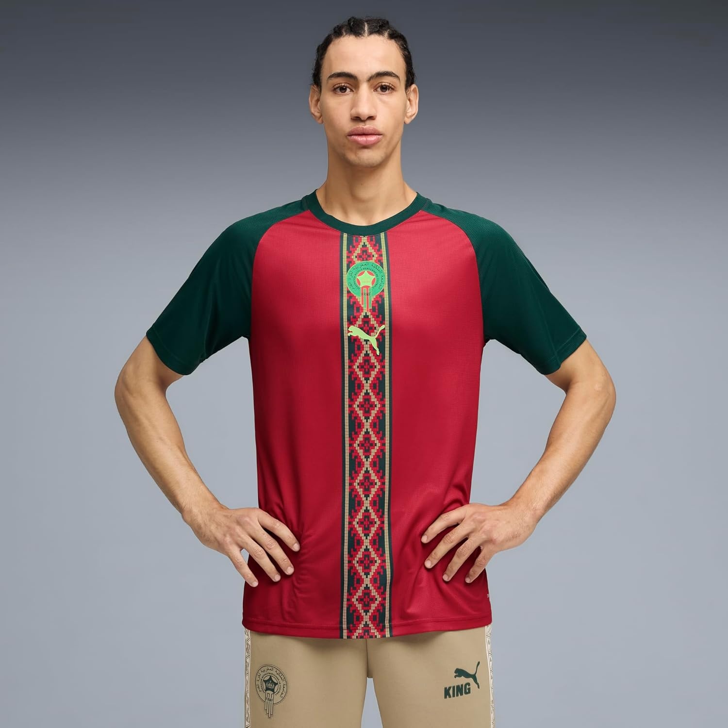 image:imagePuma Mens Morocco FA Warm Up JerseyDark Crimsondark Myrtle