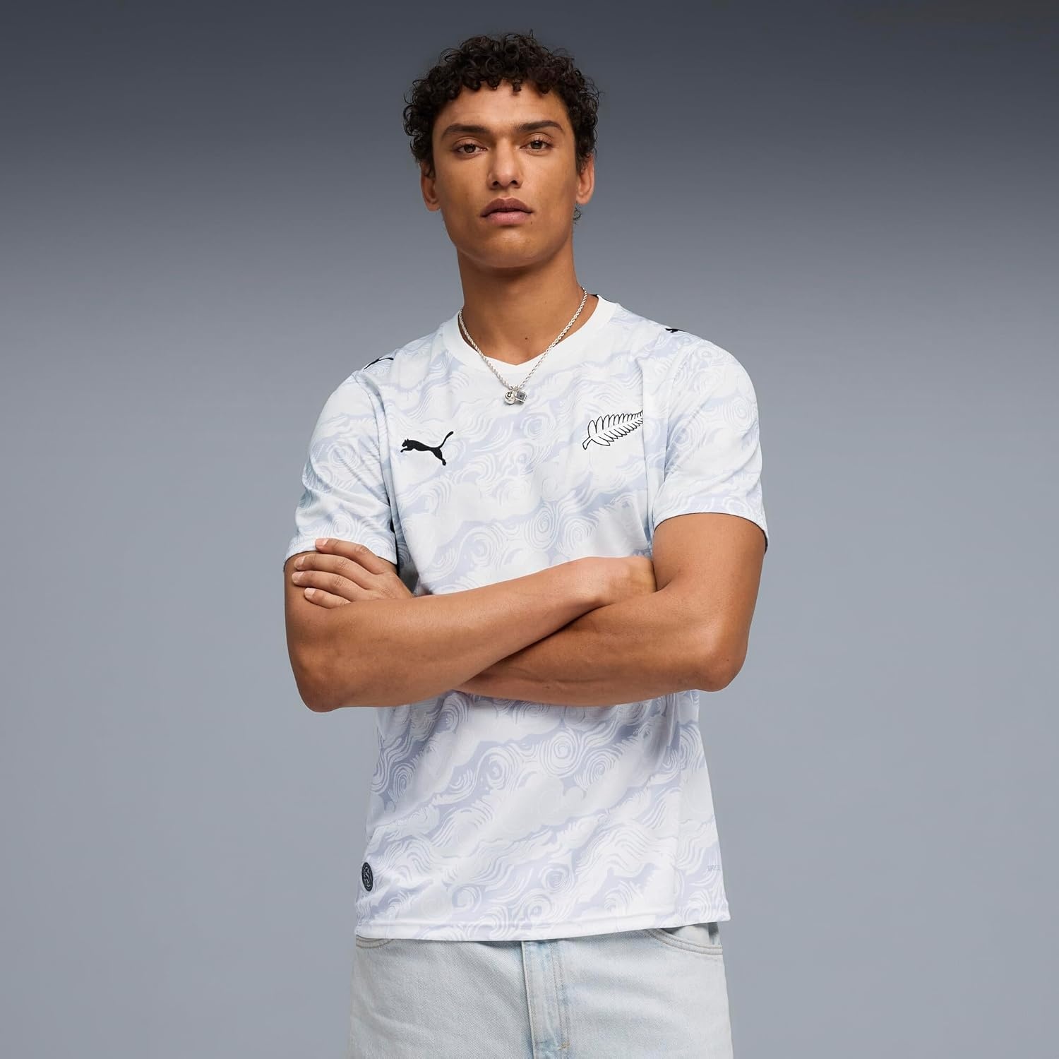 image:imagePuma Mens New Zealand Away Jersey ReplicaPuma Whitesilver Mist