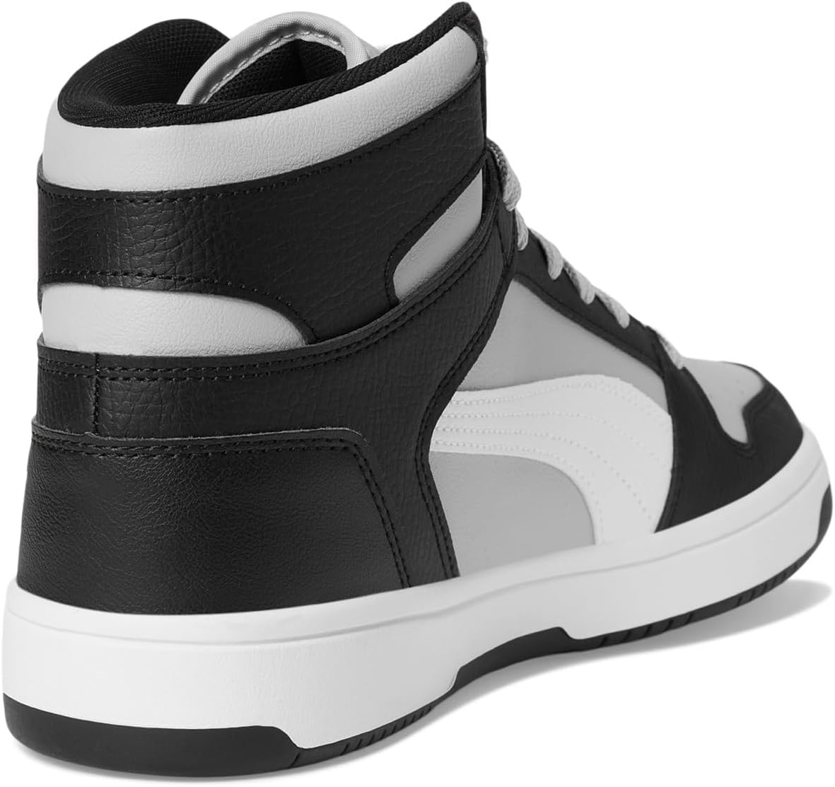 image:imagePuma Mens Rebound Layup Mid ShoesFlat Light GrayPuma WhitePuma Black