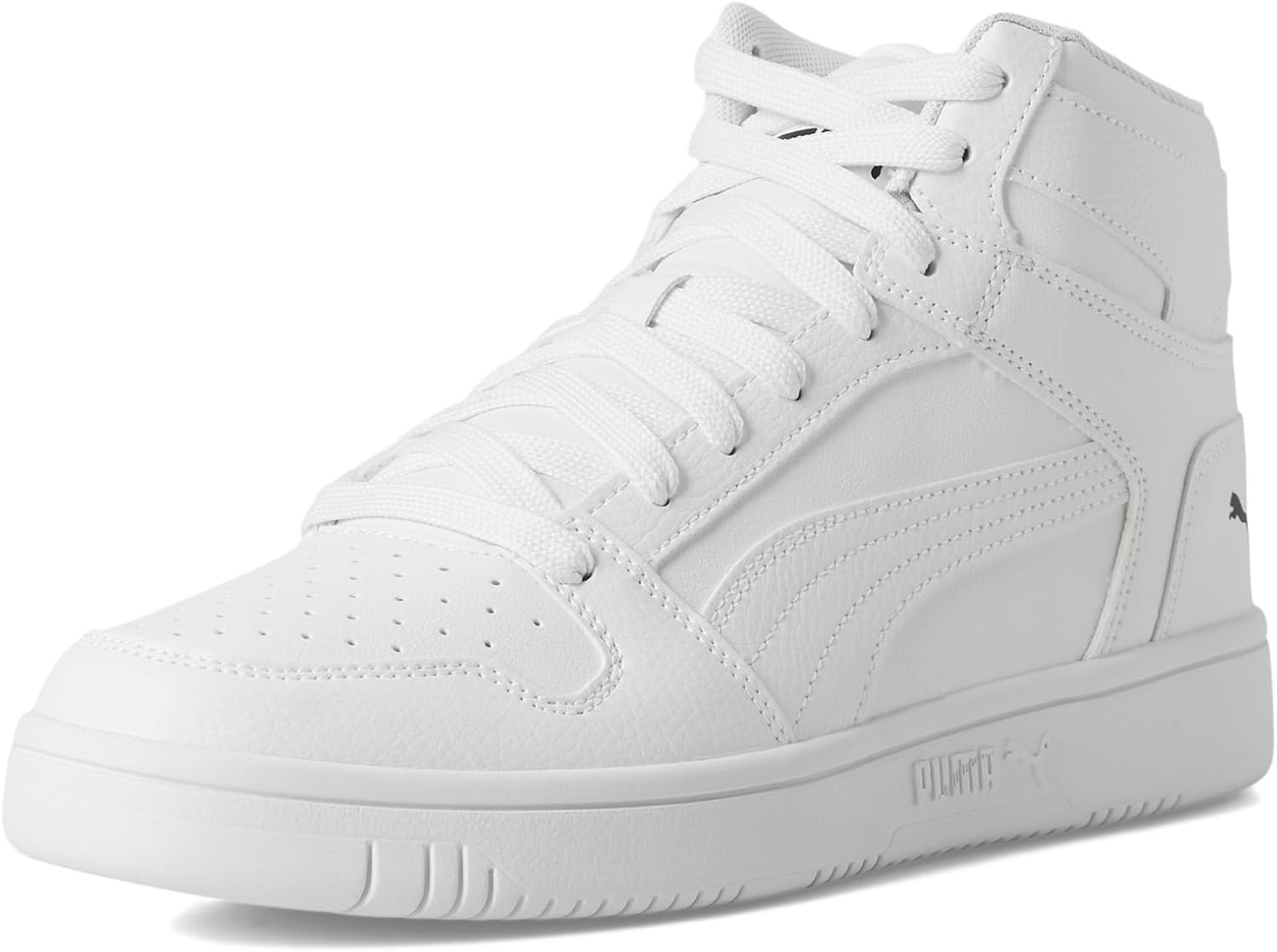 image:imagePuma Mens Rebound Layup Mid ShoesPuma WhitePuma WhitePuma Black