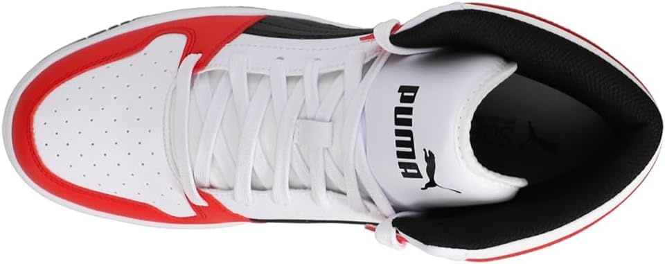 image:imagePuma Mens Rebound Layup Mid ShoesWhiteblackhigh Risk Red