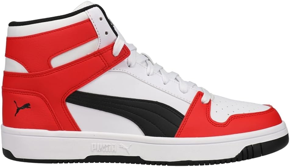 image:imagePuma Mens Rebound Layup Mid ShoesWhiteblackhigh Risk Red