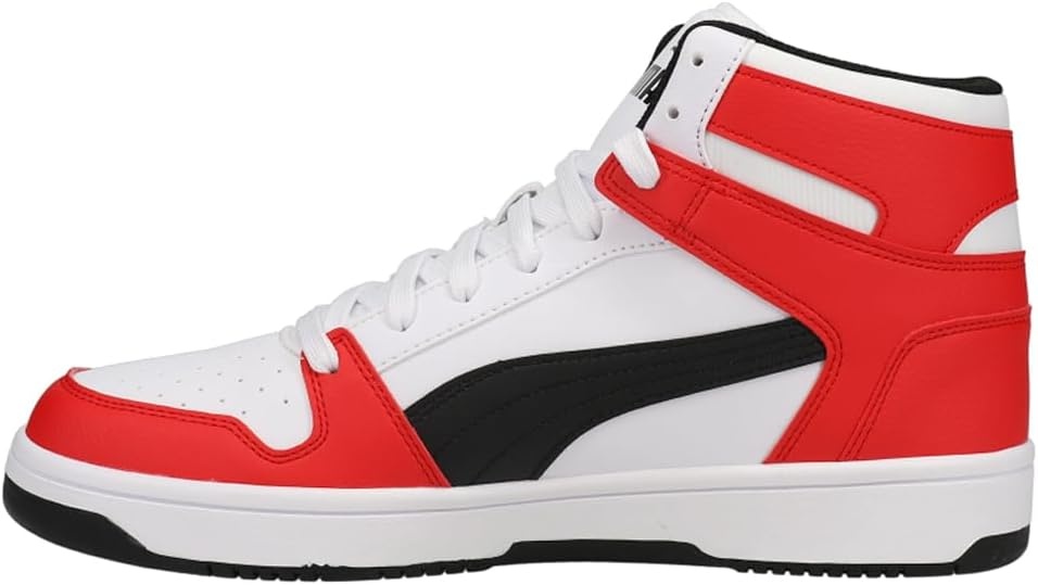 image:imagePuma Mens Rebound Layup Mid ShoesWhiteblackhigh Risk Red