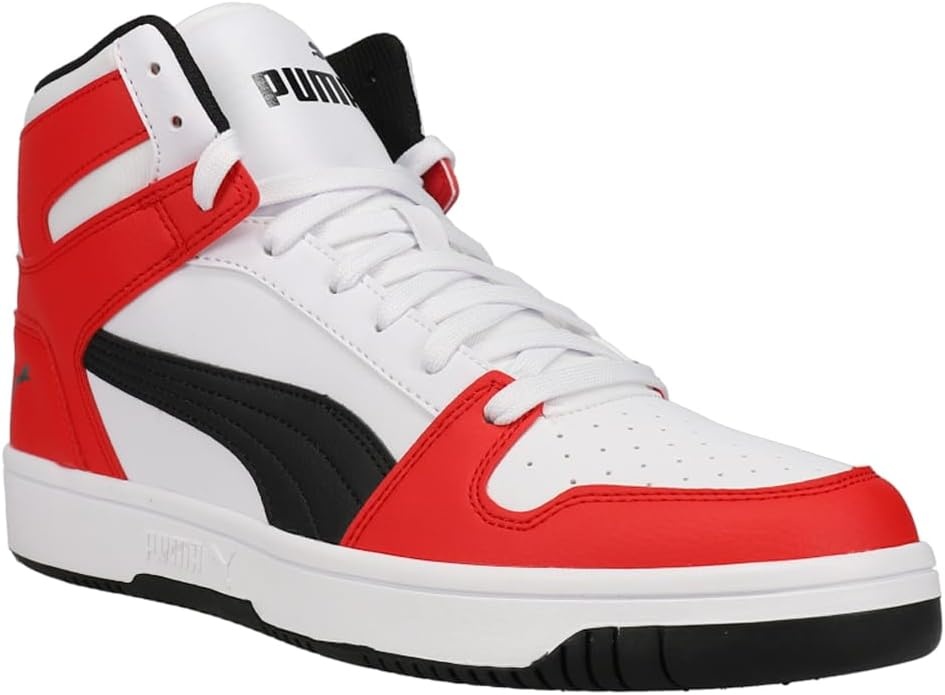image:imagePuma Mens Rebound Layup Mid ShoesWhiteblackhigh Risk Red