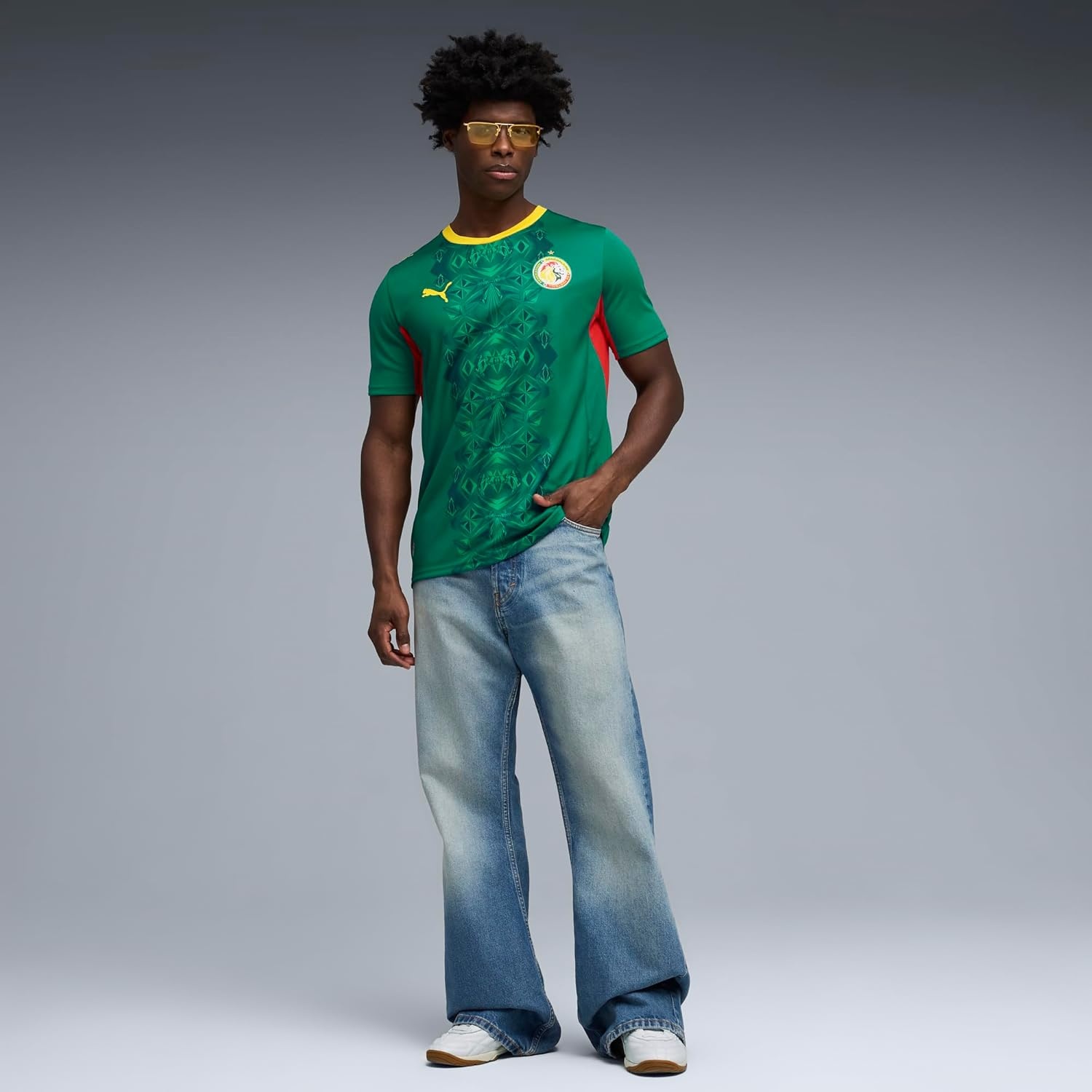 image:imagePuma Mens Senegal FA Away Jersey ReplicaWild Greenpuma Red