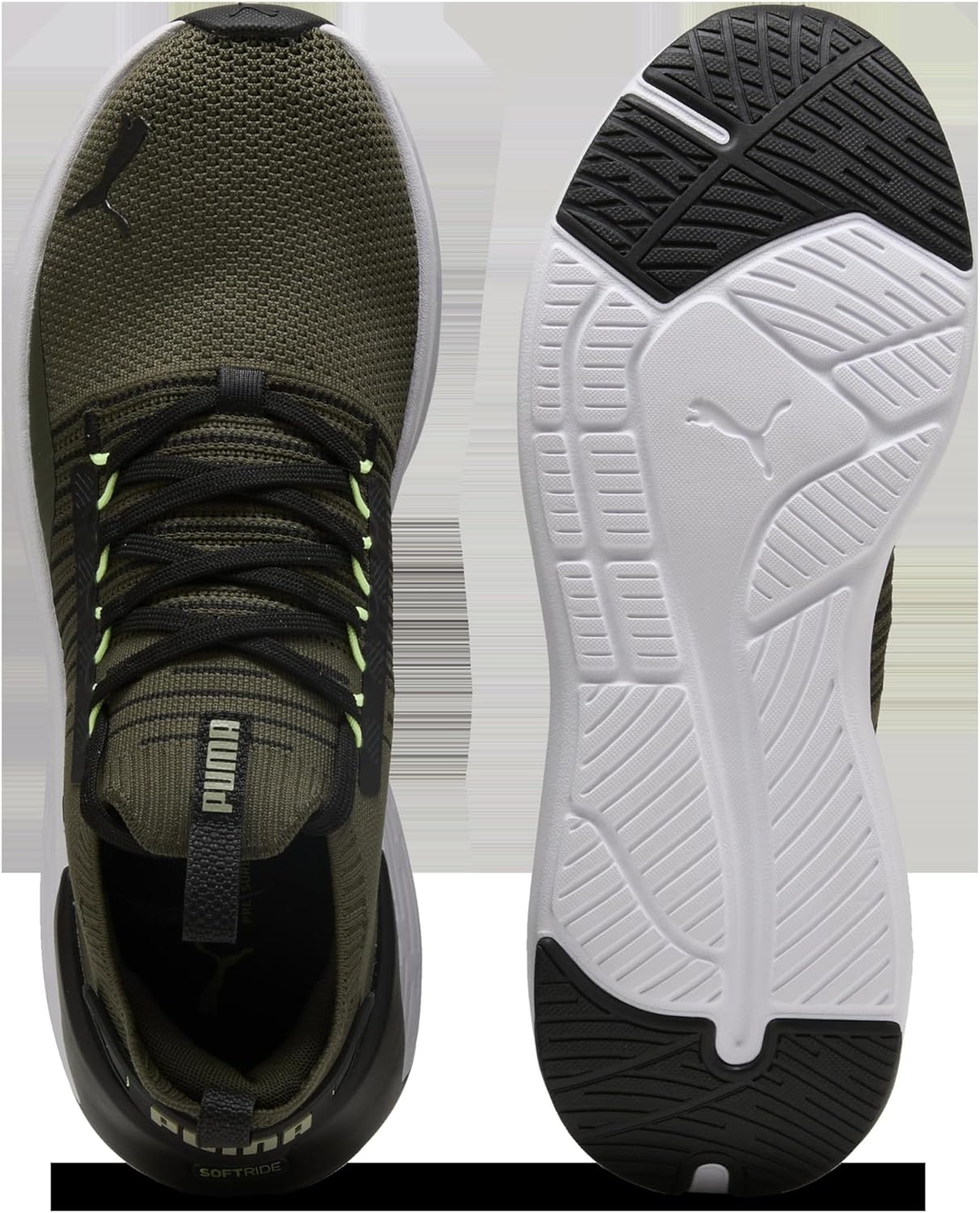 image:imagePuma Mens Softride Symmetry Fuzion Running ShoesDark Olive Puma Black Fizzy Light