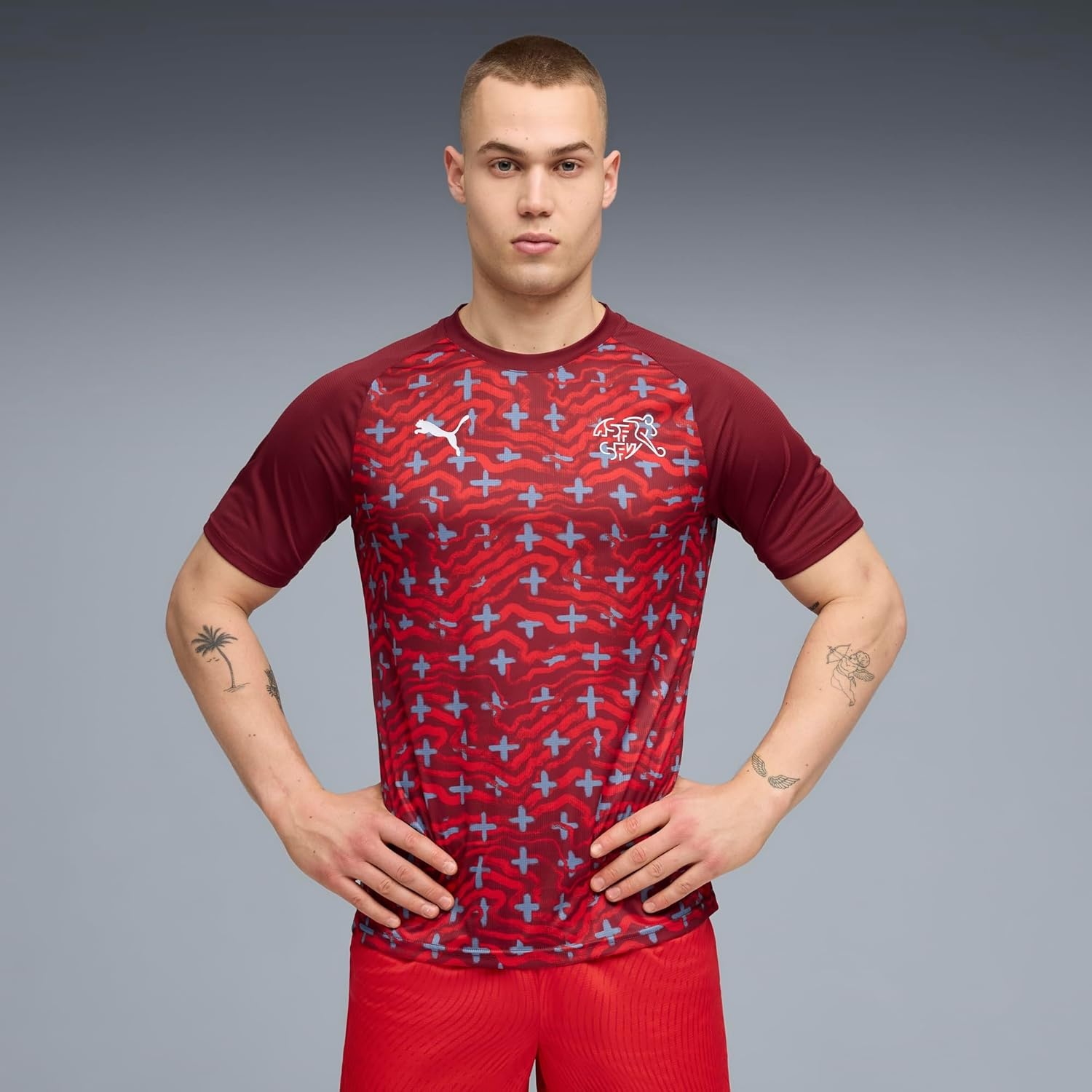 image:imagePuma Mens Swiss National Team Warm Up JerseyTeam Regal Redpuma White