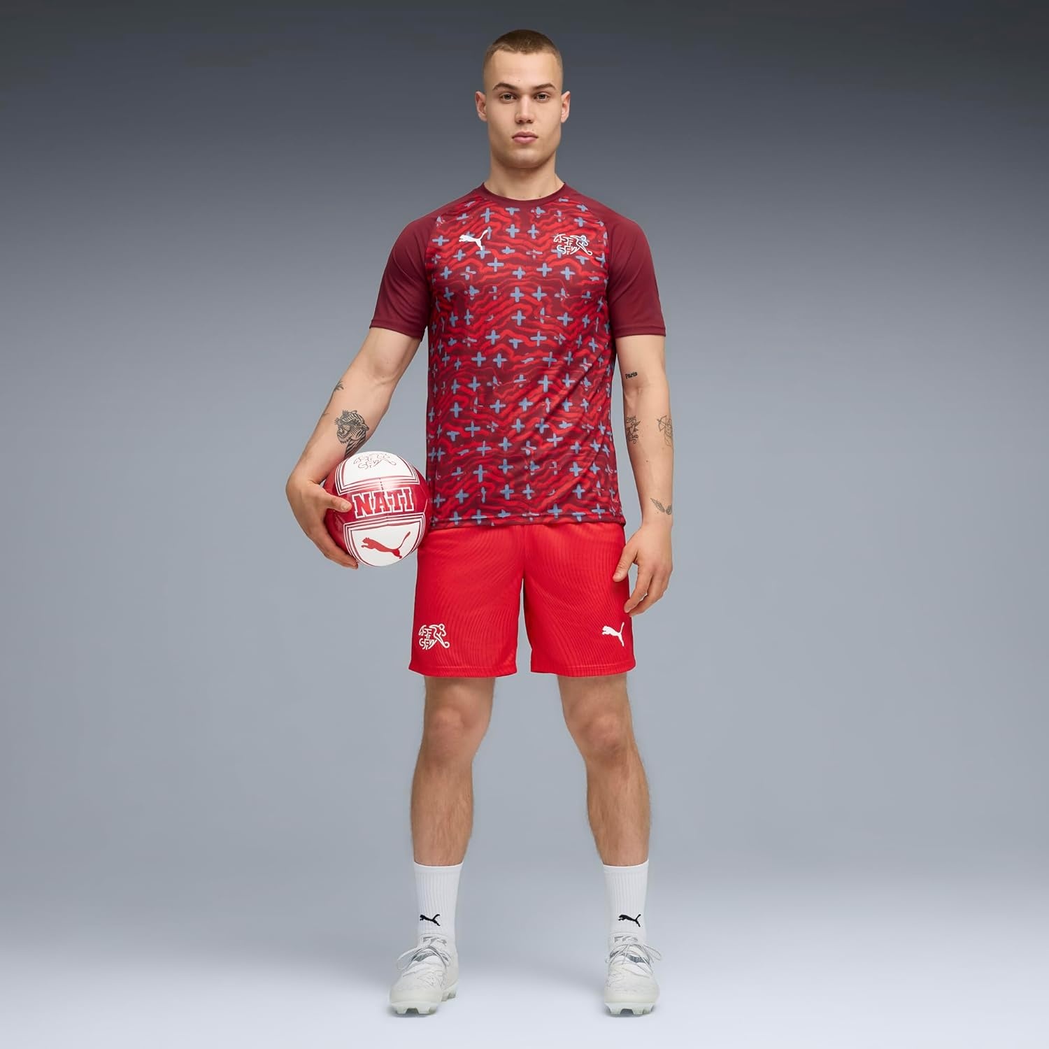 image:imagePuma Mens Swiss National Team Warm Up JerseyTeam Regal Redpuma White
