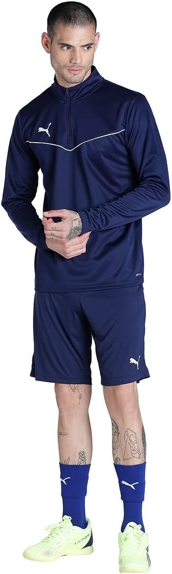 image:imagePuma Mens Teamliga 14 Zip TopPeacoatpuma White