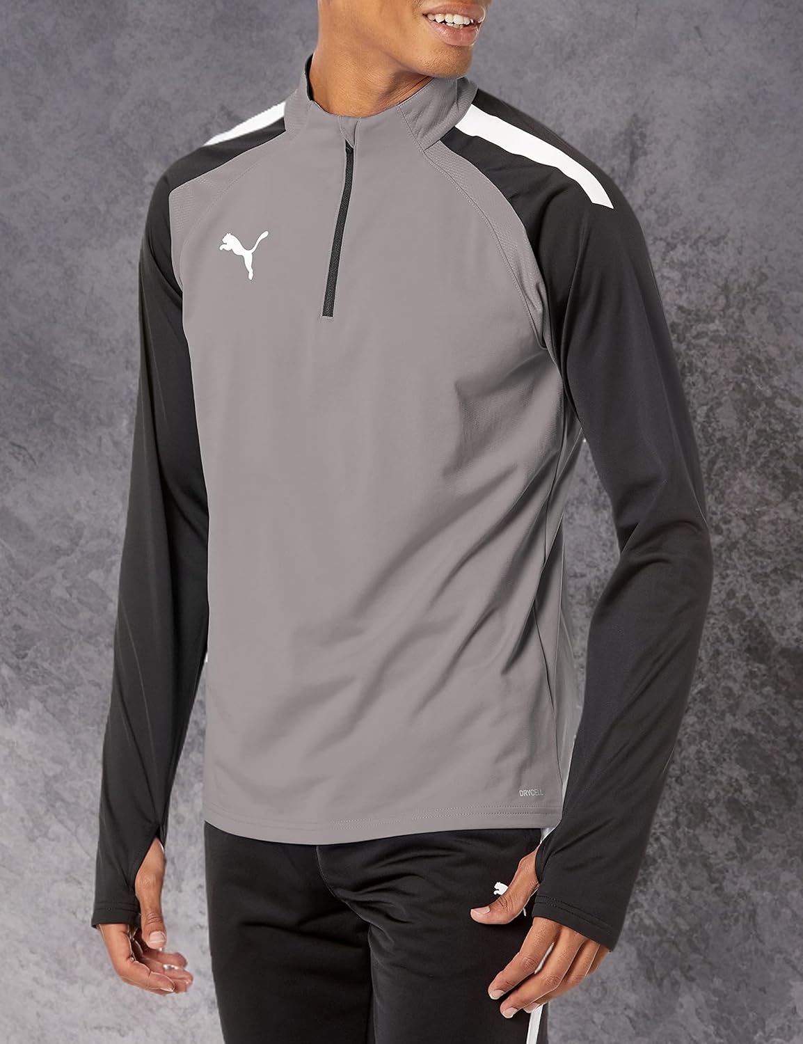 image:imagePuma Mens Teamliga 14 Zip TopSmoked PearlWhite