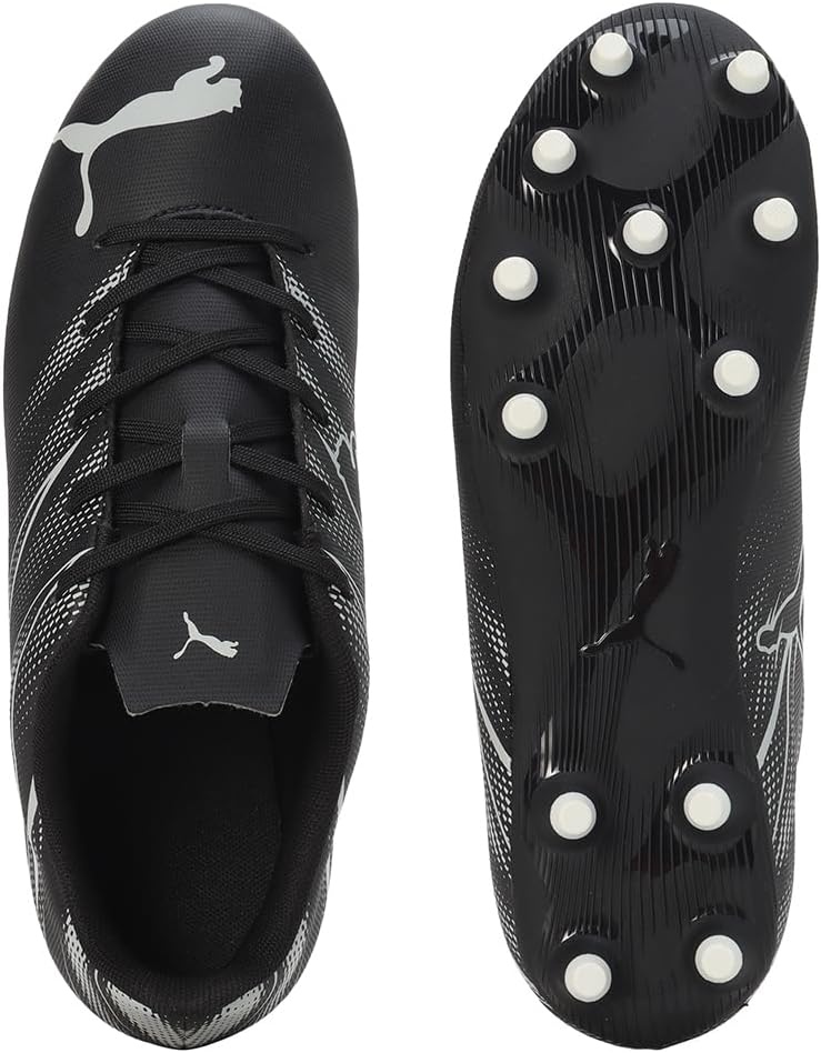 image:imagePuma UnisexChild Attacanto Firm GroundArtificial Ground ToddlerLittle KidBig KidBlackSilver