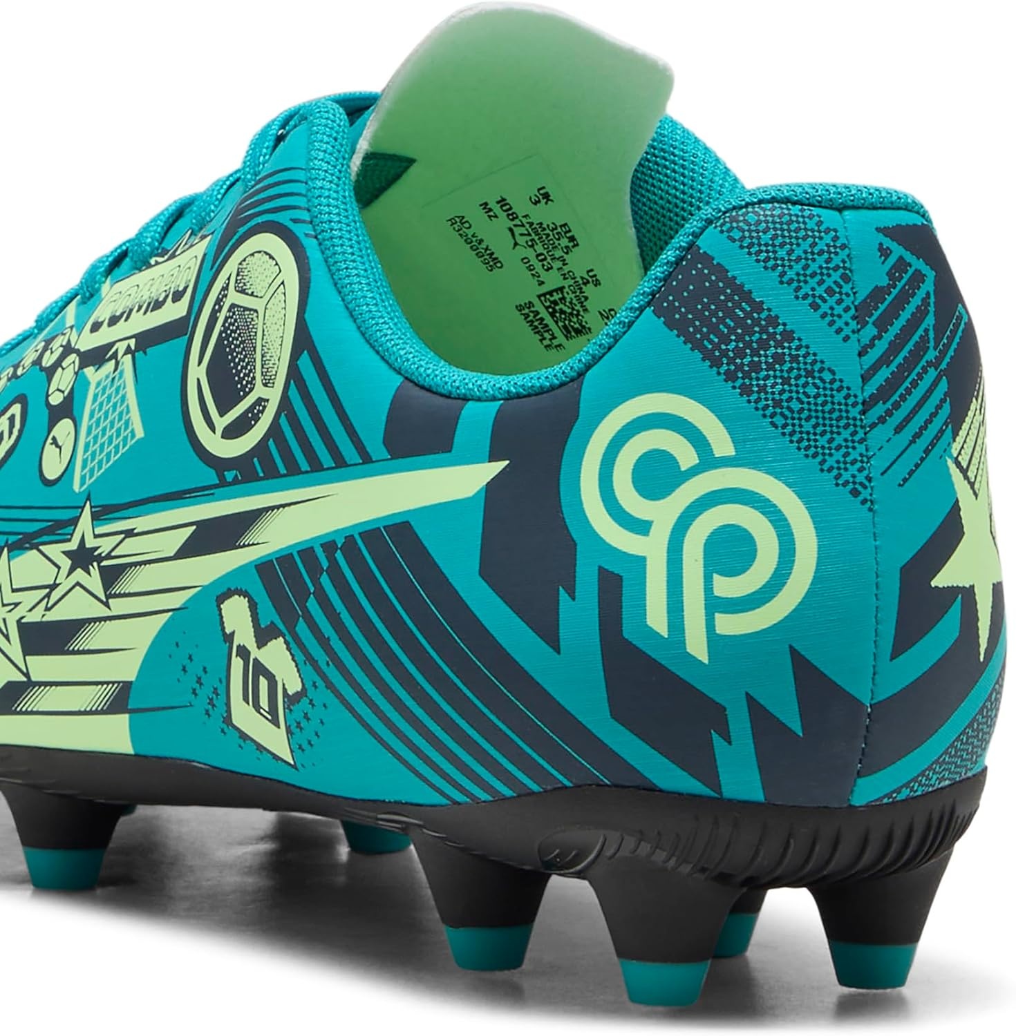 image:imagePuma UnisexChild Christian Pulisic Legacy Ultra Firm Artificial Ground Soccer CleatsDeep Aquamarine Bluespeed Green