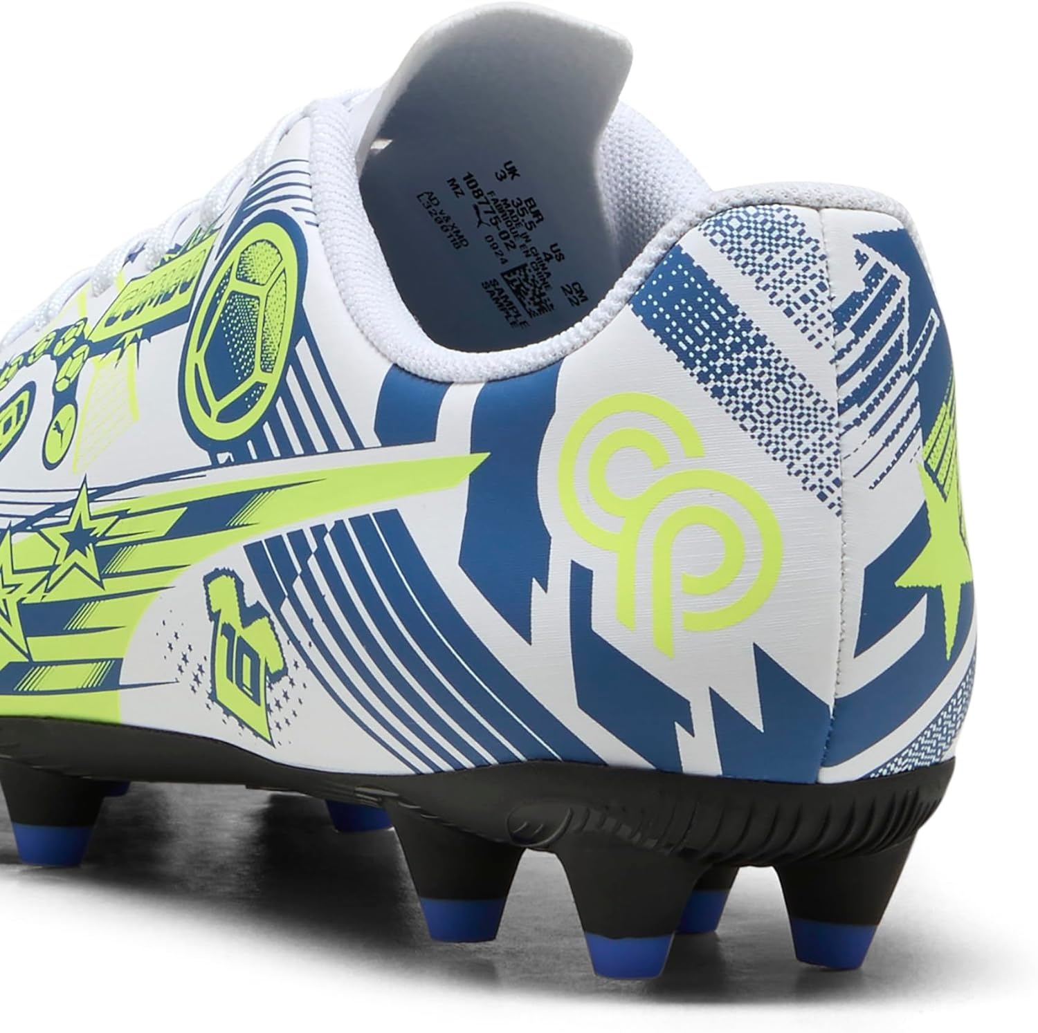 image:imagePuma UnisexChild Christian Pulisic Legacy Ultra Firm Artificial Ground Soccer CleatsPuma Whitelake Blueyellow Alert