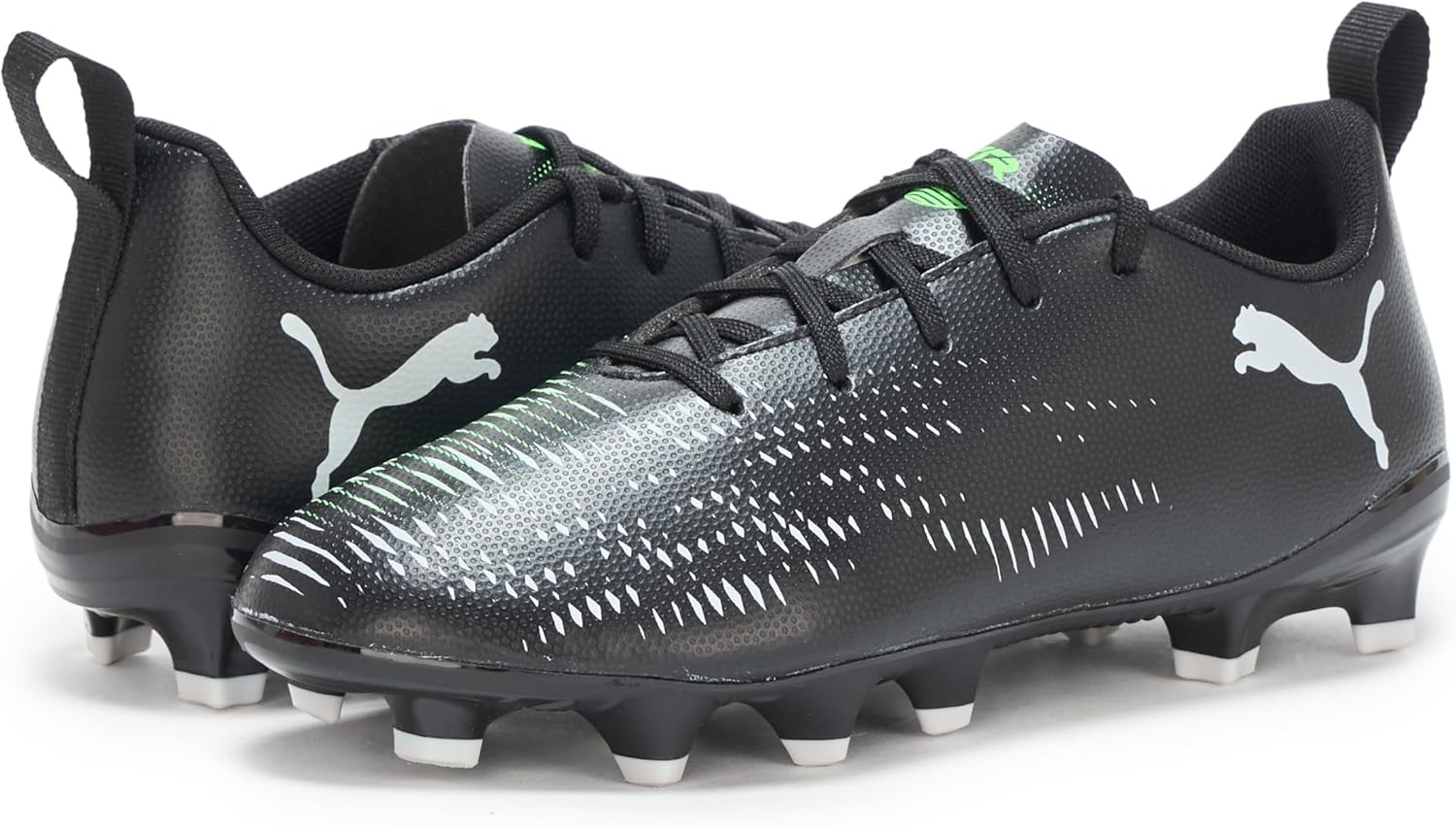 image:imagePuma UnisexChild Future Play Firm Artificial Ground Soccer CleatsPuma Blackcool Light Grayfluo Green