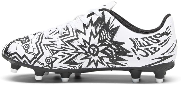 image:imagePuma UnisexChild Tacto Christian Pulisic Firm Artificial Ground Soccer CleatsWhiteBlack