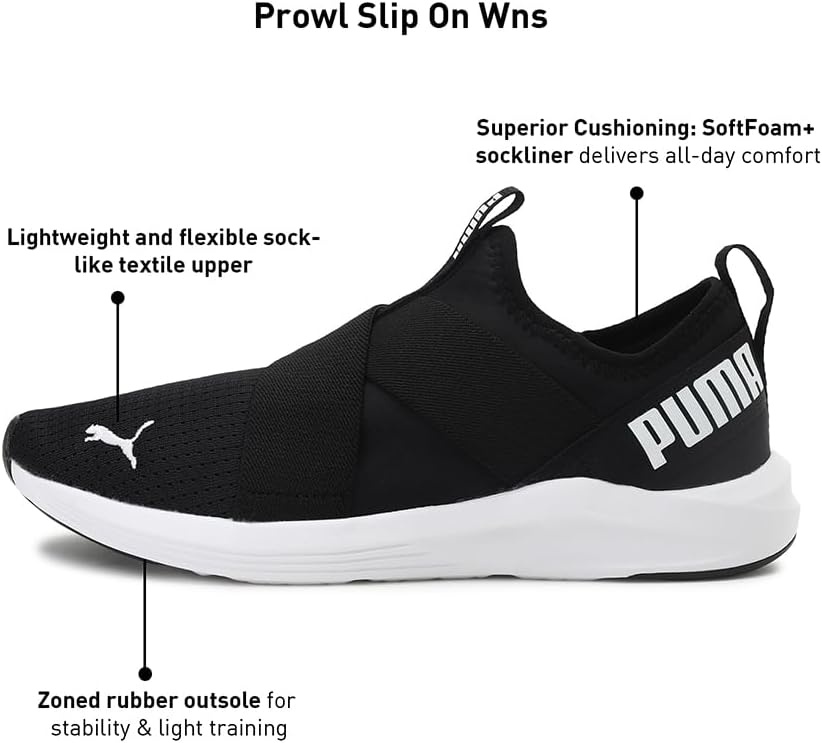 image:imagePuma Womens Prowl Slipon Shine WnsCross TrainerBlackWhite