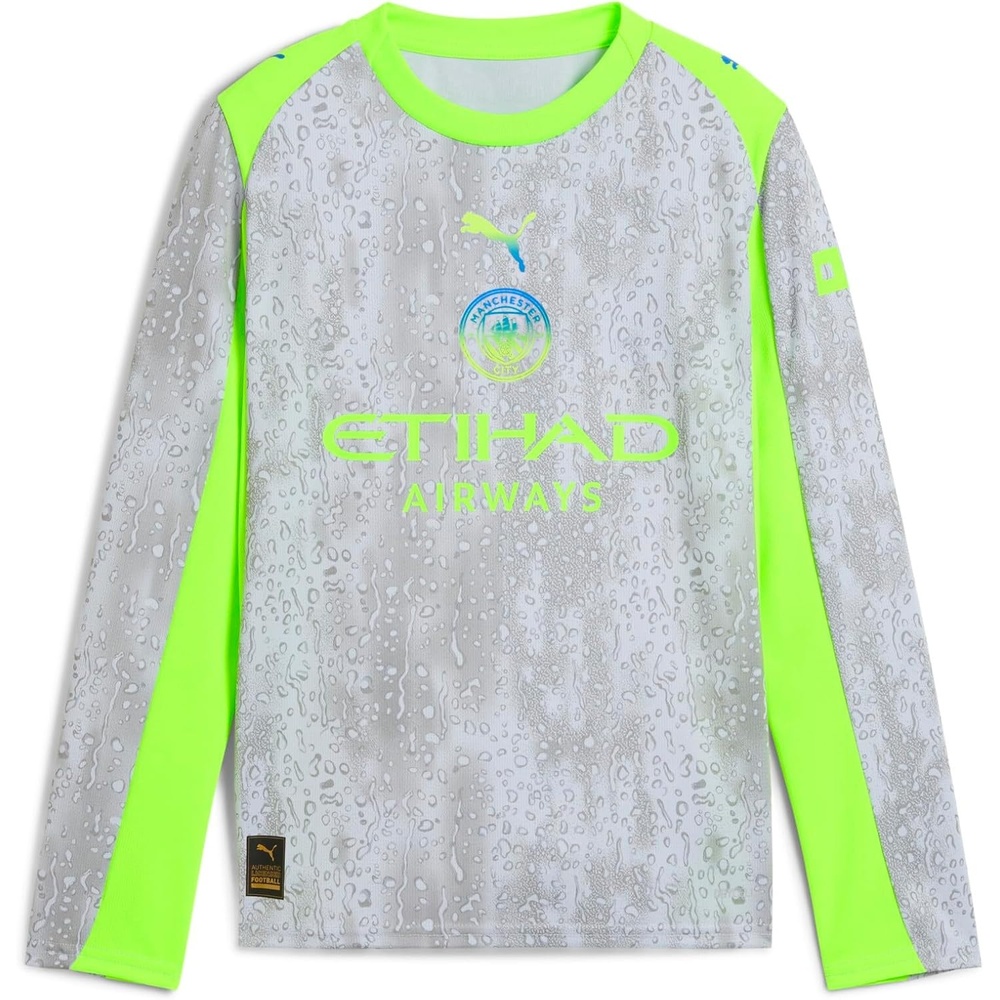 image:imageManchester City FC Kids 202526 LongSleeve Third Soccer Jersey Pro Green