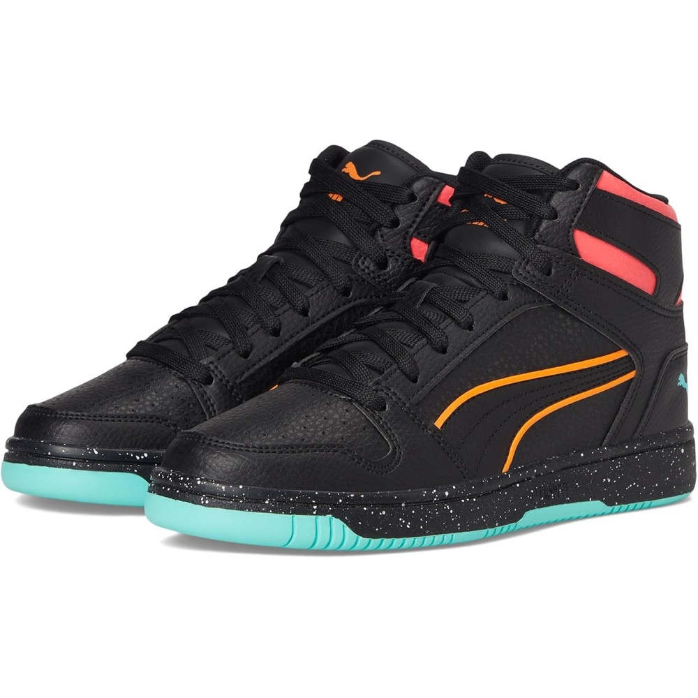 image:imagePUMA Boys Rebound Layup Mid SneakersBlackrickie Orangefire Orchid Ah25