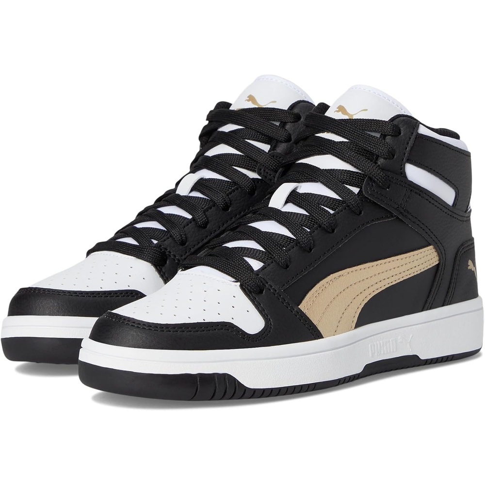 image:imagePUMA Boys Rebound Layup Mid SneakersPuma Blackpuma Goldpuma White