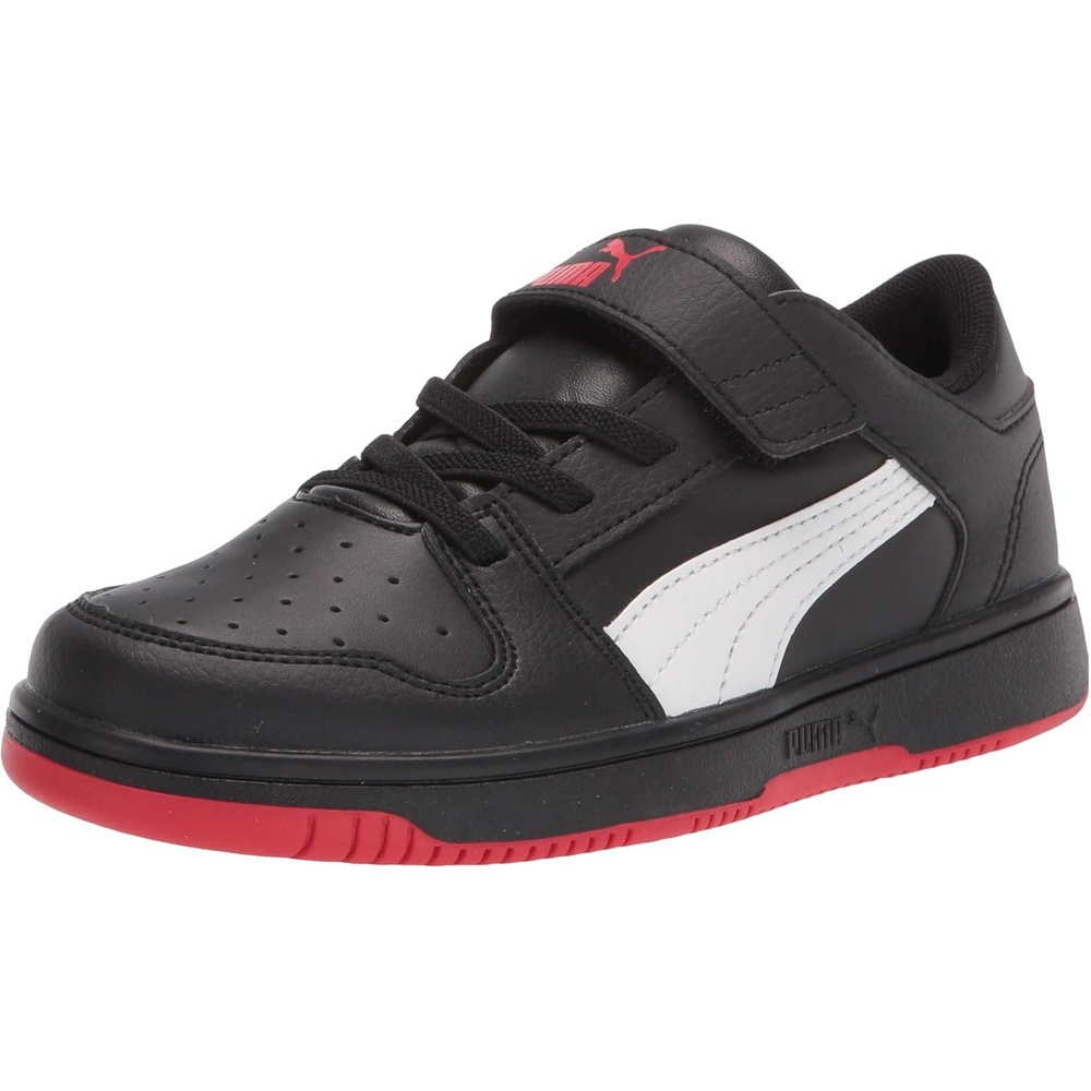 image:imagePUMA Boys Rebound Layup Mid SneakersPuma Blackpuma Whitehigh Risk Red